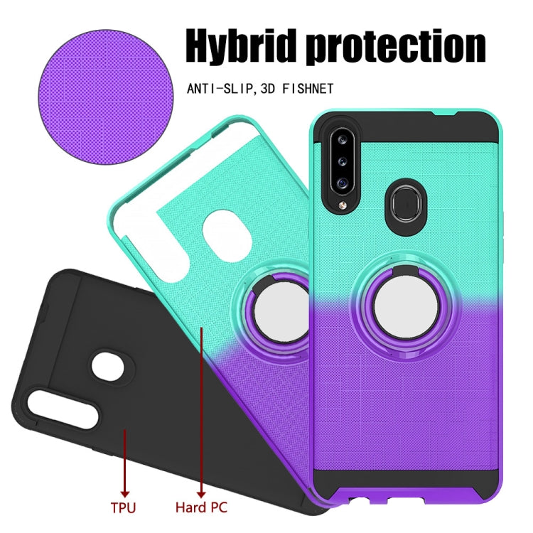 For Galaxy A20s 2 In 1 PC + TPU Protective Case with 360 Degrees Rotate Ring Holder