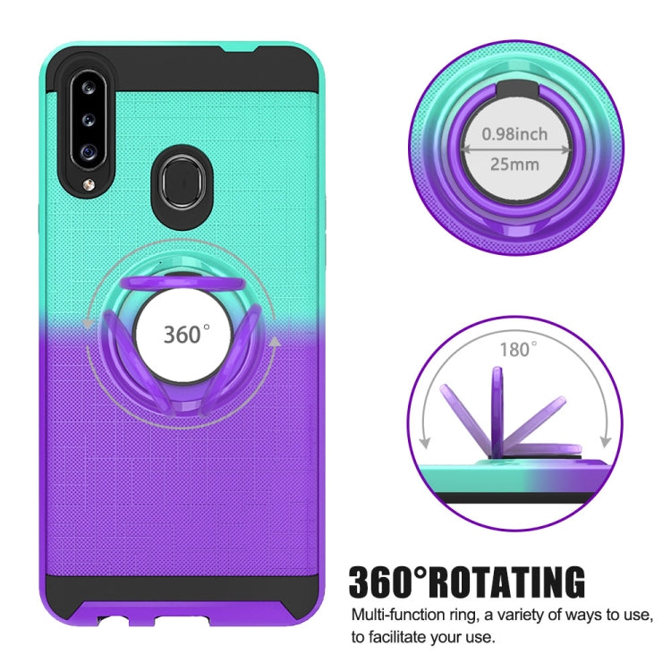 For Galaxy A20s 2 In 1 PC + TPU Protective Case with 360 Degrees Rotate Ring Holder