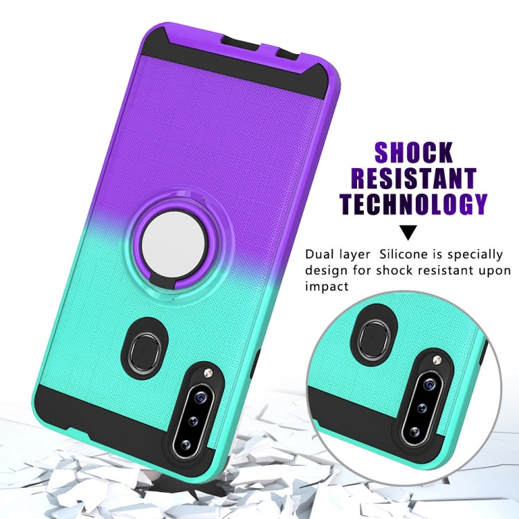For Galaxy A20s 2 In 1 PC + TPU Protective Case with 360 Degrees Rotate Ring Holder
