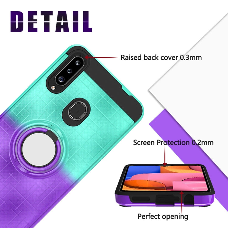 For Galaxy A20s 2 In 1 PC + TPU Protective Case with 360 Degrees Rotate Ring Holder