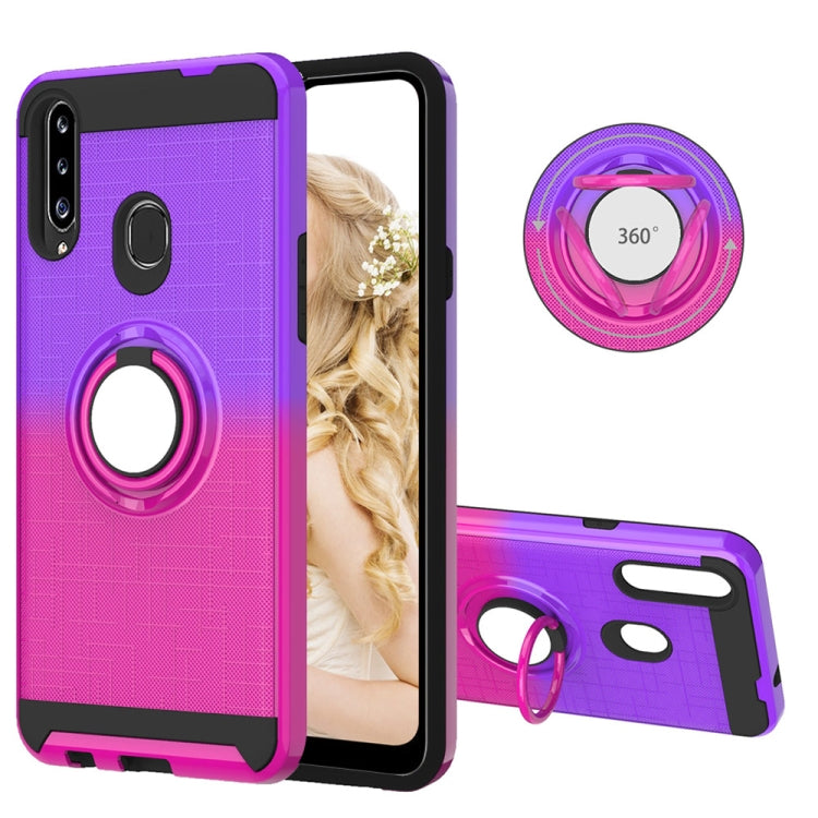 For Galaxy A20s 2 In 1 PC + TPU Protective Case with 360 Degrees Rotate Ring Holder
