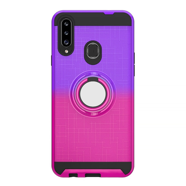 For Galaxy A20s 2 In 1 PC + TPU Protective Case with 360 Degrees Rotate Ring Holder