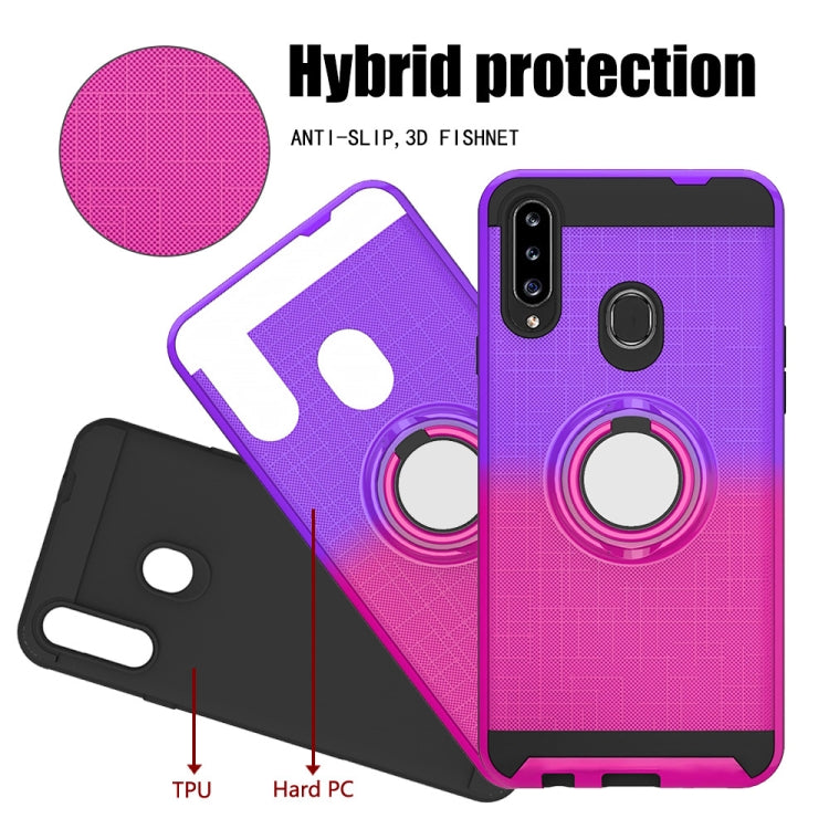 For Galaxy A20s 2 In 1 PC + TPU Protective Case with 360 Degrees Rotate Ring Holder