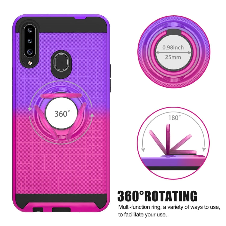 For Galaxy A20s 2 In 1 PC + TPU Protective Case with 360 Degrees Rotate Ring Holder