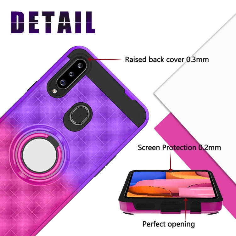 For Galaxy A20s 2 In 1 PC + TPU Protective Case with 360 Degrees Rotate Ring Holder