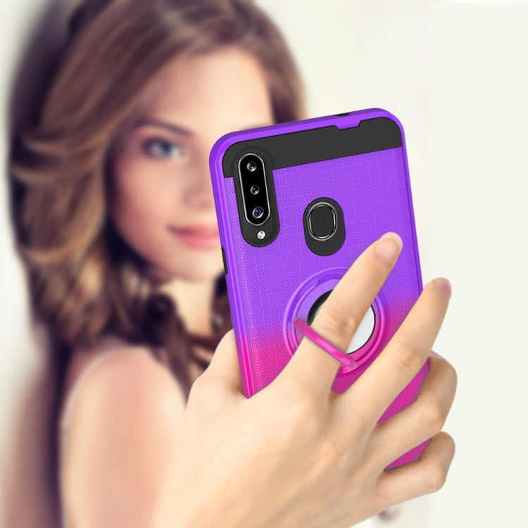 For Galaxy A20s 2 In 1 PC + TPU Protective Case with 360 Degrees Rotate Ring Holder