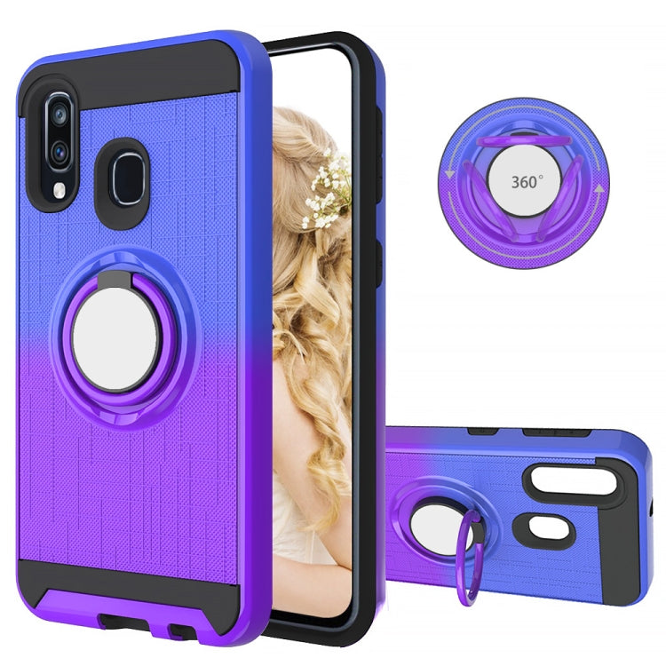 For Galaxy A40 2 In 1 PC + TPU Protective Case with 360 Degrees Rotate Ring Holder