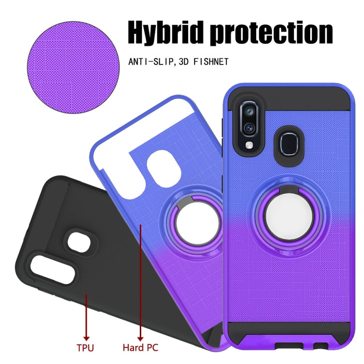 For Galaxy A40 2 In 1 PC + TPU Protective Case with 360 Degrees Rotate Ring Holder