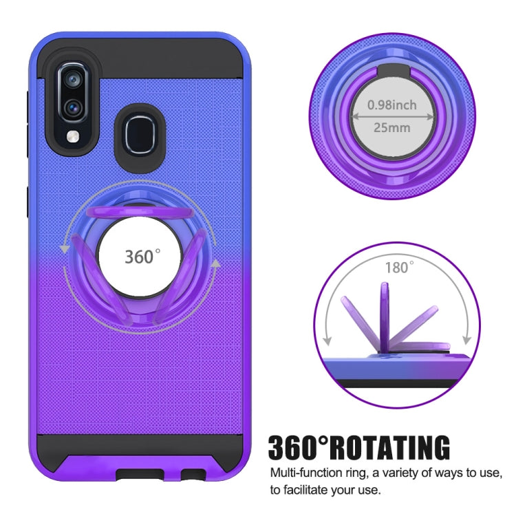 For Galaxy A40 2 In 1 PC + TPU Protective Case with 360 Degrees Rotate Ring Holder