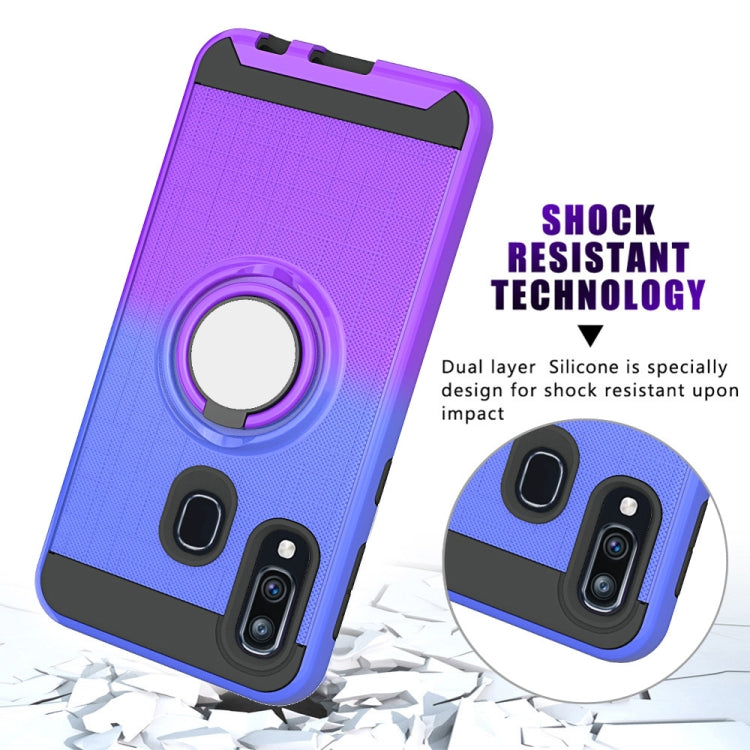 For Galaxy A40 2 In 1 PC + TPU Protective Case with 360 Degrees Rotate Ring Holder
