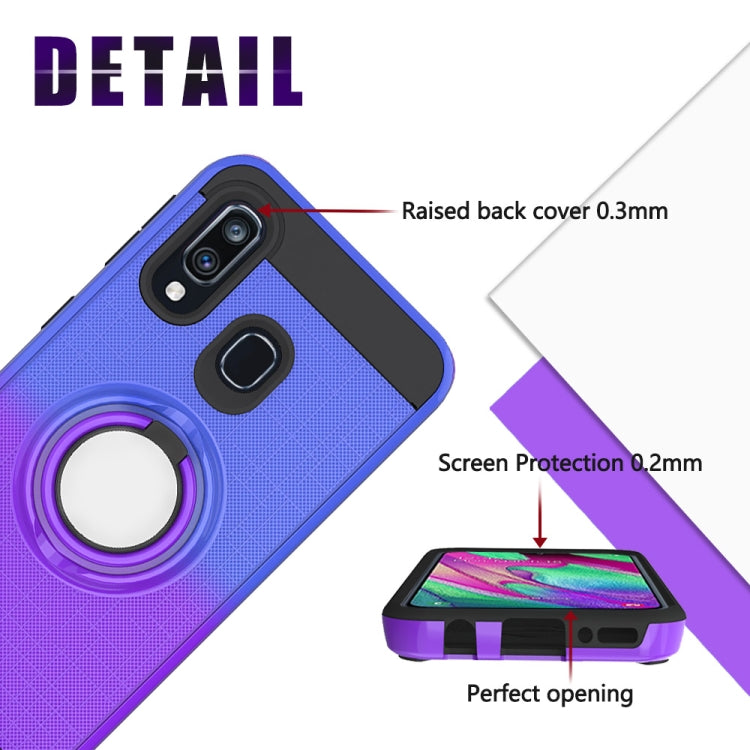 For Galaxy A40 2 In 1 PC + TPU Protective Case with 360 Degrees Rotate Ring Holder