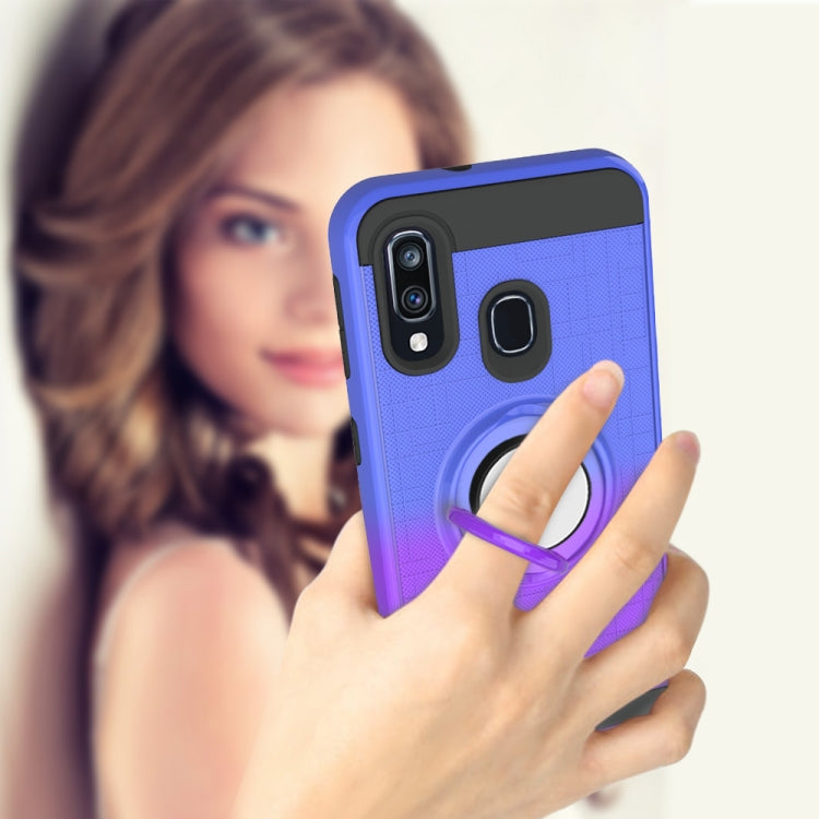 For Galaxy A40 2 In 1 PC + TPU Protective Case with 360 Degrees Rotate Ring Holder