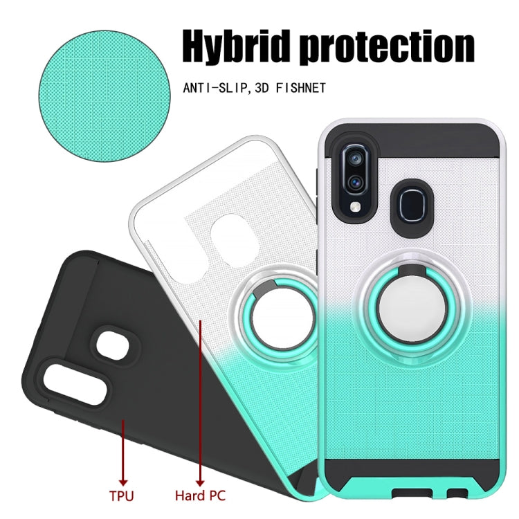 For Galaxy A40 2 In 1 PC + TPU Protective Case with 360 Degrees Rotate Ring Holder