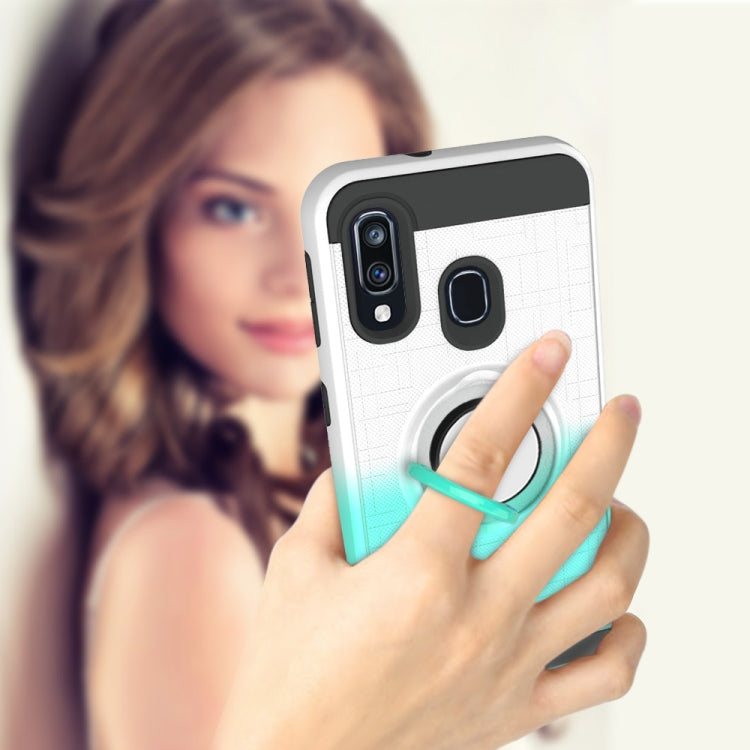 For Galaxy A40 2 In 1 PC + TPU Protective Case with 360 Degrees Rotate Ring Holder