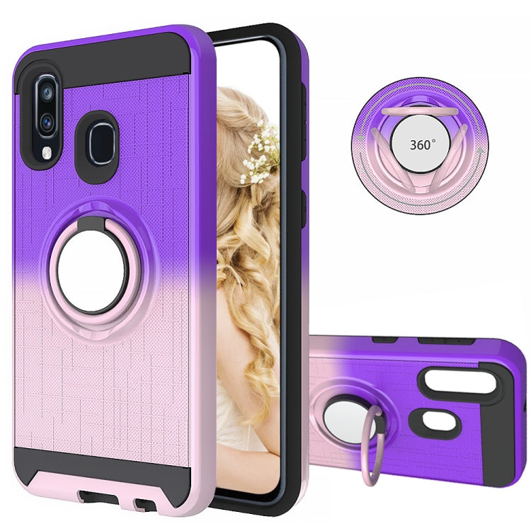For Galaxy A40 2 In 1 PC + TPU Protective Case with 360 Degrees Rotate Ring Holder