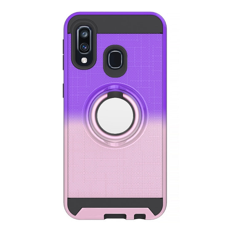 For Galaxy A40 2 In 1 PC + TPU Protective Case with 360 Degrees Rotate Ring Holder