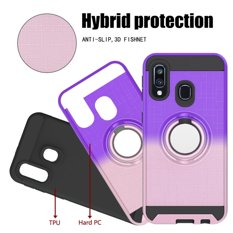 For Galaxy A40 2 In 1 PC + TPU Protective Case with 360 Degrees Rotate Ring Holder