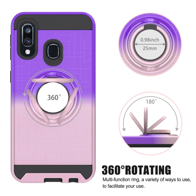 For Galaxy A40 2 In 1 PC + TPU Protective Case with 360 Degrees Rotate Ring Holder