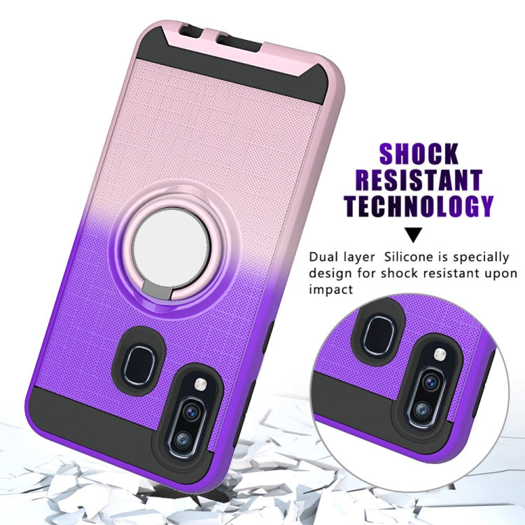 For Galaxy A40 2 In 1 PC + TPU Protective Case with 360 Degrees Rotate Ring Holder