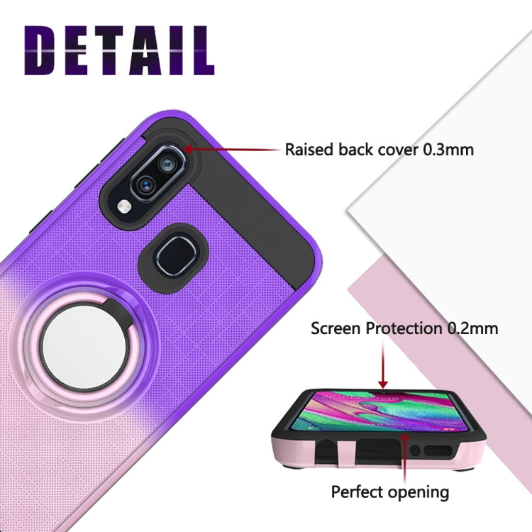 For Galaxy A40 2 In 1 PC + TPU Protective Case with 360 Degrees Rotate Ring Holder