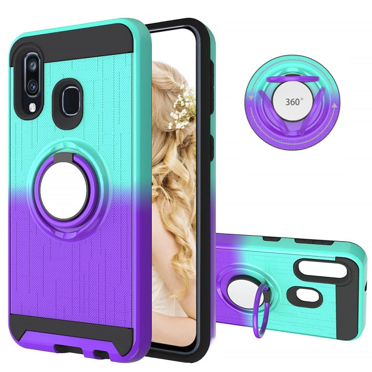 For Galaxy A40 2 In 1 PC + TPU Protective Case with 360 Degrees Rotate Ring Holder