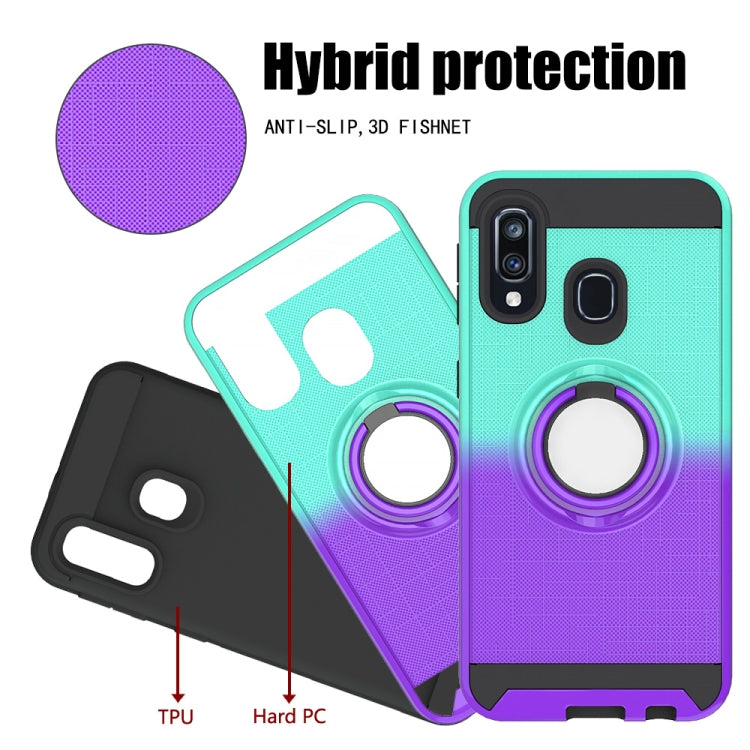 For Galaxy A40 2 In 1 PC + TPU Protective Case with 360 Degrees Rotate Ring Holder