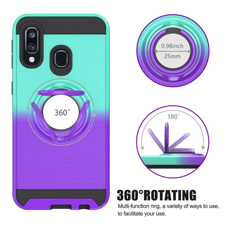 For Galaxy A40 2 In 1 PC + TPU Protective Case with 360 Degrees Rotate Ring Holder