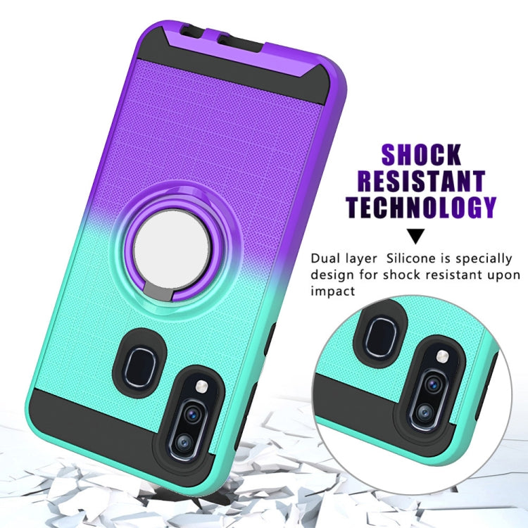 For Galaxy A40 2 In 1 PC + TPU Protective Case with 360 Degrees Rotate Ring Holder