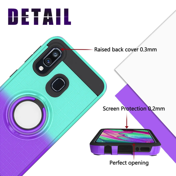 For Galaxy A40 2 In 1 PC + TPU Protective Case with 360 Degrees Rotate Ring Holder