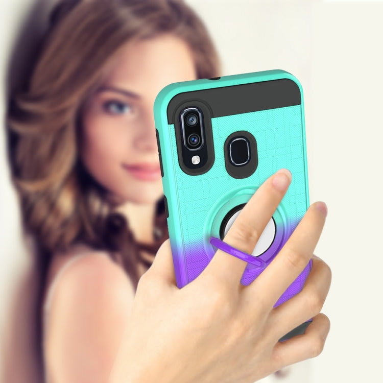 For Galaxy A40 2 In 1 PC + TPU Protective Case with 360 Degrees Rotate Ring Holder