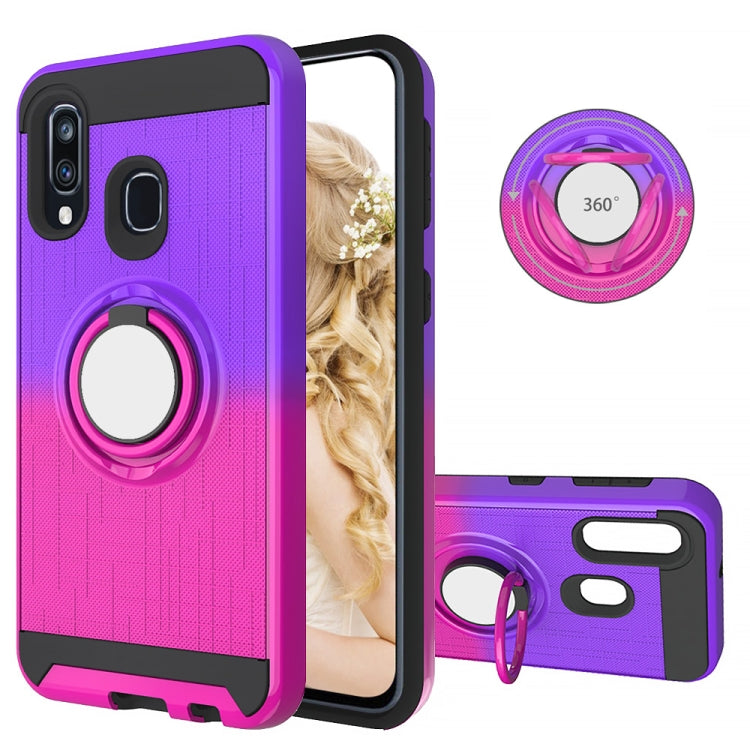 For Galaxy A40 2 In 1 PC + TPU Protective Case with 360 Degrees Rotate Ring Holder