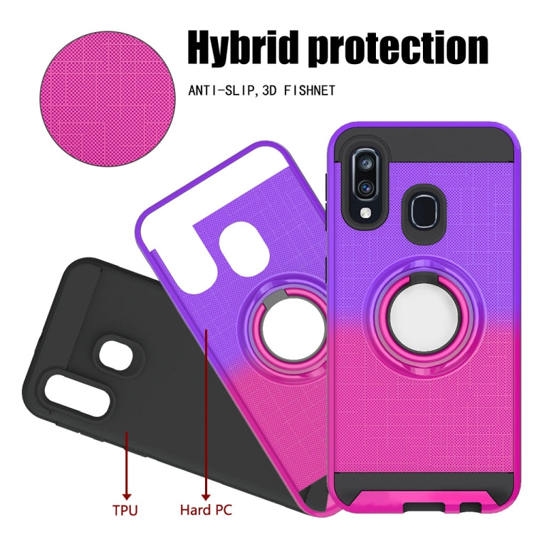 For Galaxy A40 2 In 1 PC + TPU Protective Case with 360 Degrees Rotate Ring Holder