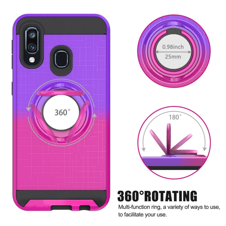 For Galaxy A40 2 In 1 PC + TPU Protective Case with 360 Degrees Rotate Ring Holder
