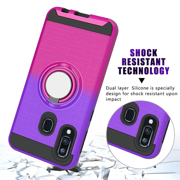 For Galaxy A40 2 In 1 PC + TPU Protective Case with 360 Degrees Rotate Ring Holder