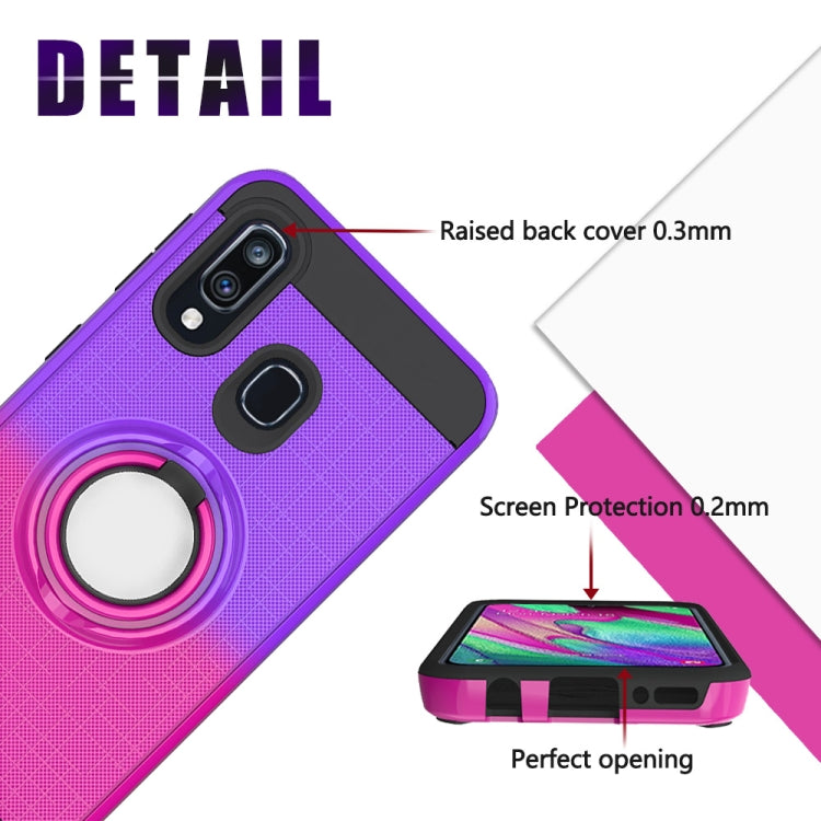 For Galaxy A40 2 In 1 PC + TPU Protective Case with 360 Degrees Rotate Ring Holder