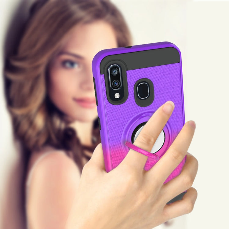 For Galaxy A40 2 In 1 PC + TPU Protective Case with 360 Degrees Rotate Ring Holder