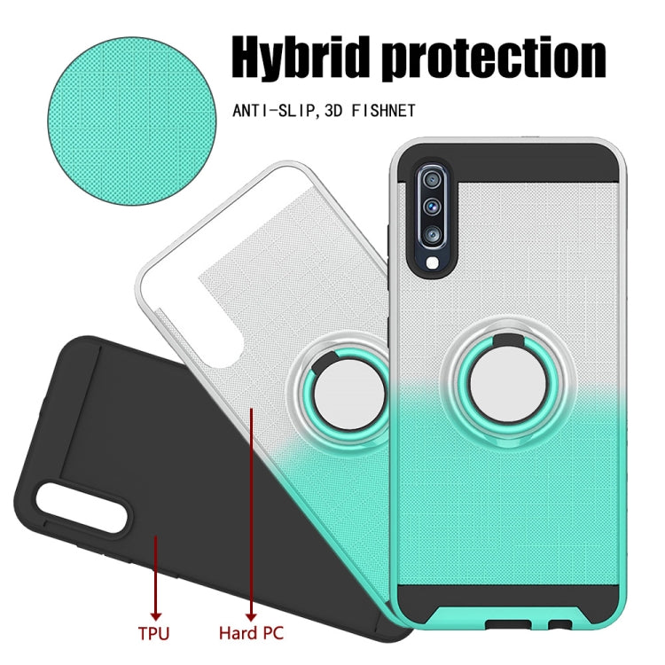 For Galaxy A70 2 In 1 PC + TPU Protective Case with 360 Degrees Rotate Ring Holder