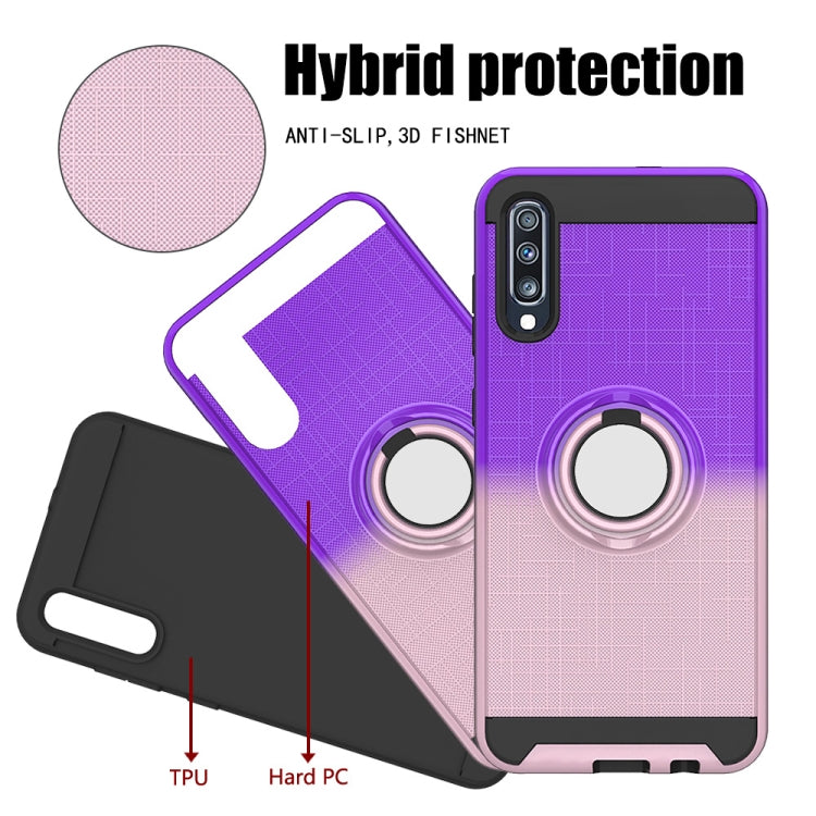 For Galaxy A70 2 In 1 PC + TPU Protective Case with 360 Degrees Rotate Ring Holder