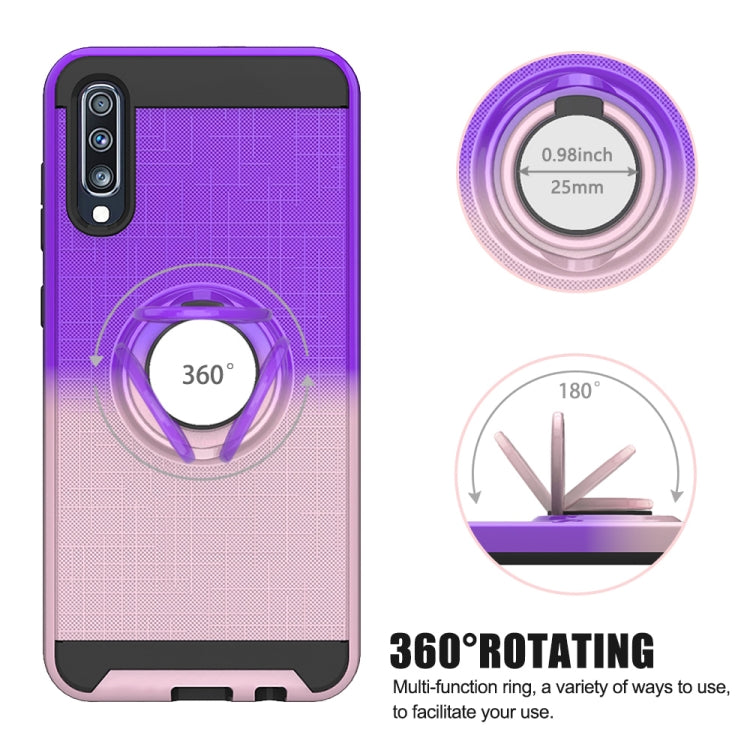 For Galaxy A70 2 In 1 PC + TPU Protective Case with 360 Degrees Rotate Ring Holder