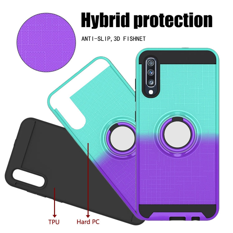 For Galaxy A70 2 In 1 PC + TPU Protective Case with 360 Degrees Rotate Ring Holder