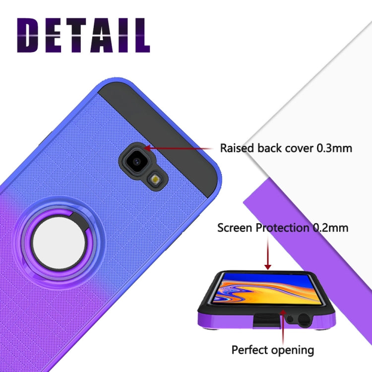 For Galaxy J4+ 2 In 1 PC + TPU Protective Case with 360 Degrees Rotate Ring Holder