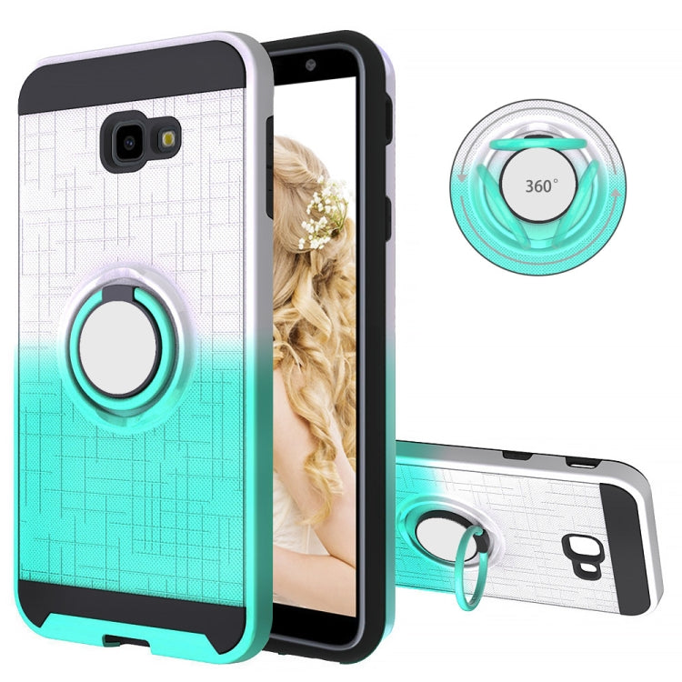 For Galaxy J4+ 2 In 1 PC + TPU Protective Case with 360 Degrees Rotate Ring Holder