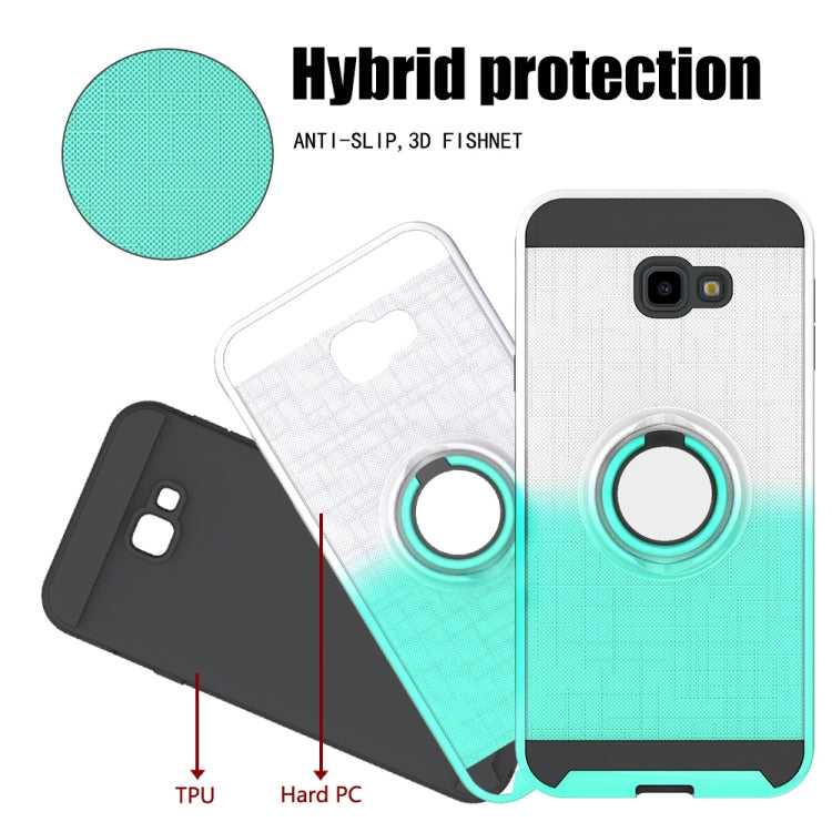 For Galaxy J4+ 2 In 1 PC + TPU Protective Case with 360 Degrees Rotate Ring Holder