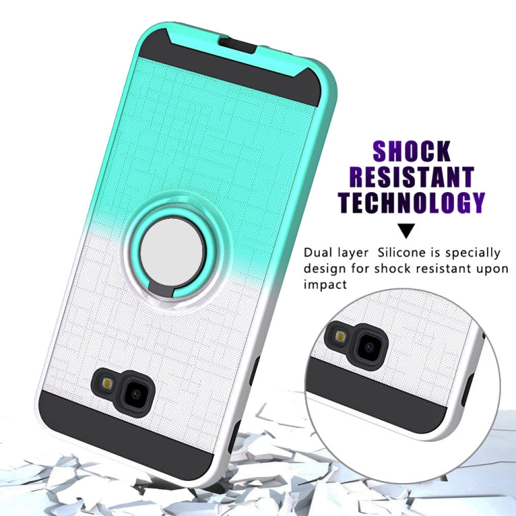 For Galaxy J4+ 2 In 1 PC + TPU Protective Case with 360 Degrees Rotate Ring Holder