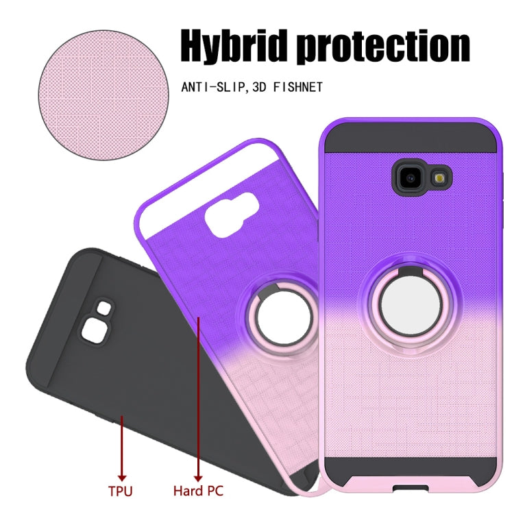 For Galaxy J4+ 2 In 1 PC + TPU Protective Case with 360 Degrees Rotate Ring Holder