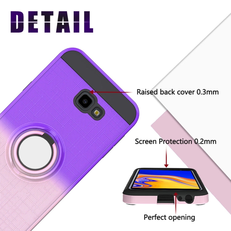 For Galaxy J4+ 2 In 1 PC + TPU Protective Case with 360 Degrees Rotate Ring Holder