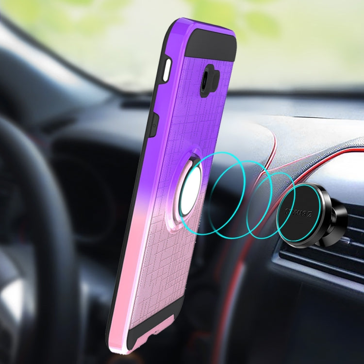 For Galaxy J4+ 2 In 1 PC + TPU Protective Case with 360 Degrees Rotate Ring Holder