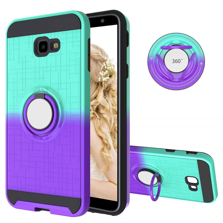 For Galaxy J4+ 2 In 1 PC + TPU Protective Case with 360 Degrees Rotate Ring Holder