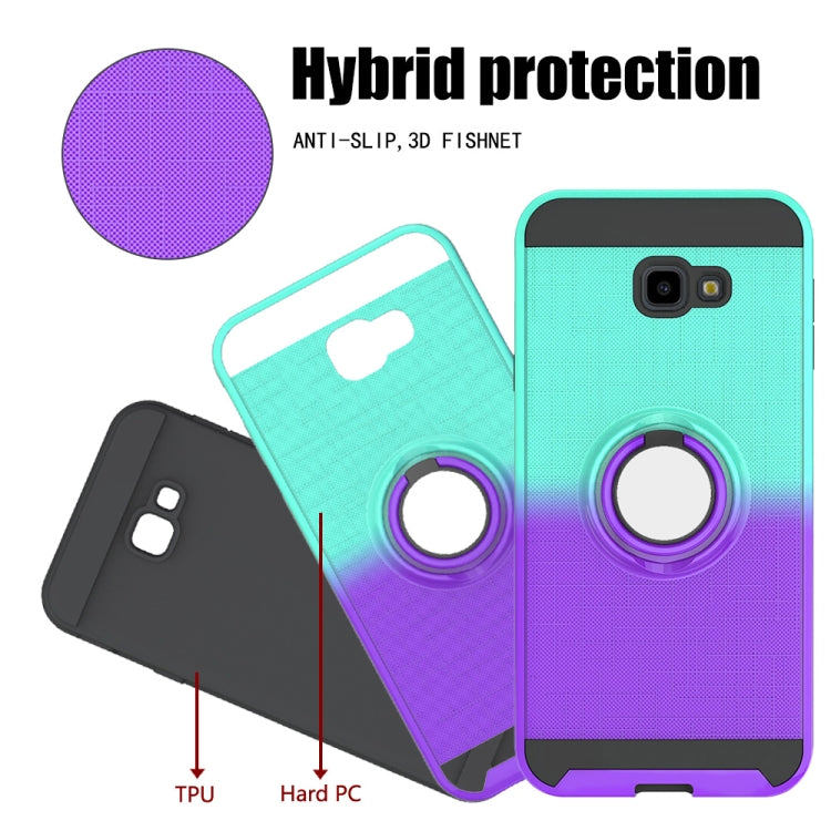 For Galaxy J4+ 2 In 1 PC + TPU Protective Case with 360 Degrees Rotate Ring Holder