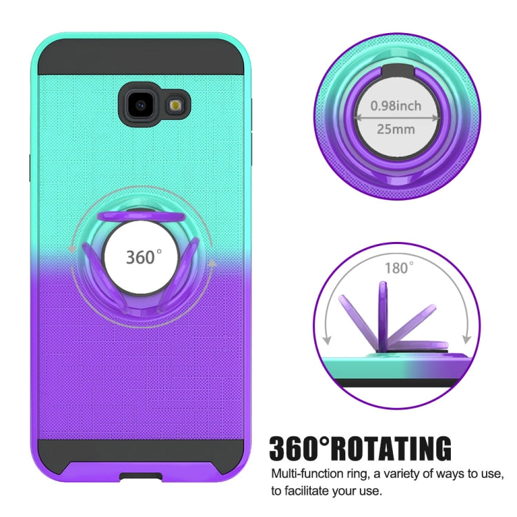 For Galaxy J4+ 2 In 1 PC + TPU Protective Case with 360 Degrees Rotate Ring Holder